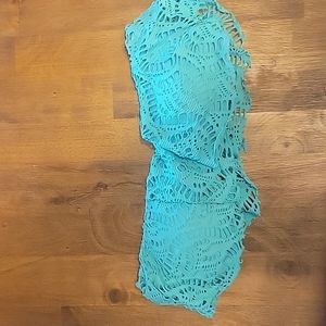Teal Lace Aerie Bikini Top